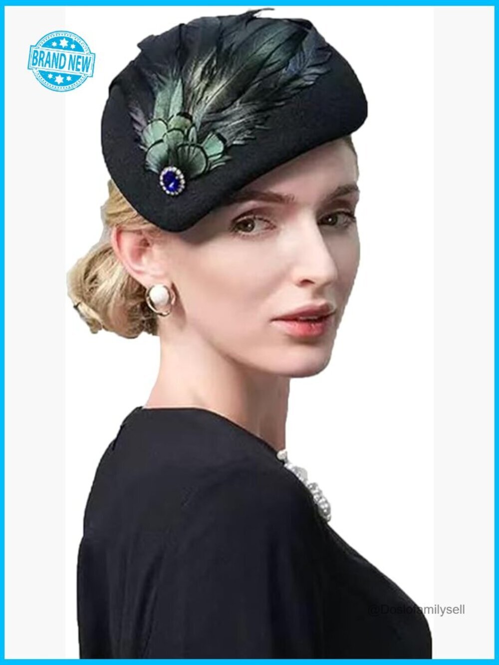 Vintage Wool Pillbox Hat with Veil Church Wedding Beret Classic Y2K Fascinator
